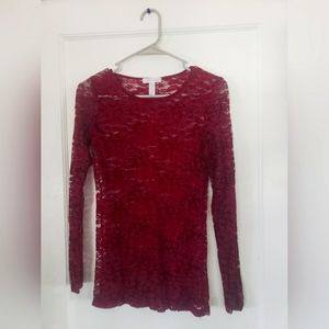 Red lace long sleeve